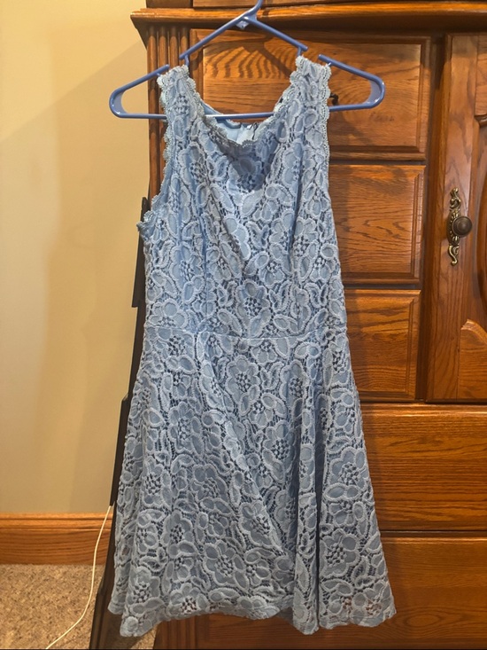 City Studio Dresses & Skirts - City Studio Light Blue Lace Midi Dress